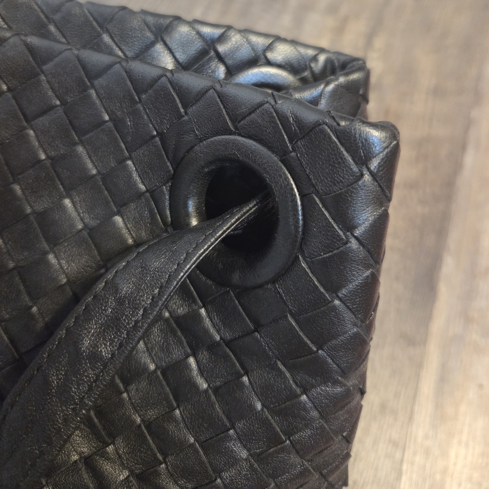BOTTEGA VENETA Intrecciato Tote Bag Medium Bella Garda Nappa Leather Black Woven - Picture 12 of 16